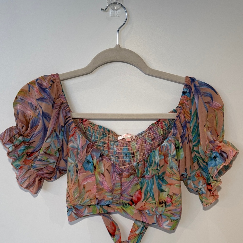 Luxxel Multicolor Floral Puff Sleeve Blouse